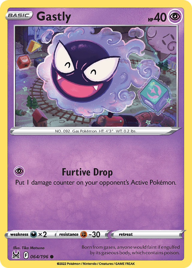 Carta Gastly 64/196 do set Lost Origin — Pokémon TCG | Bynx