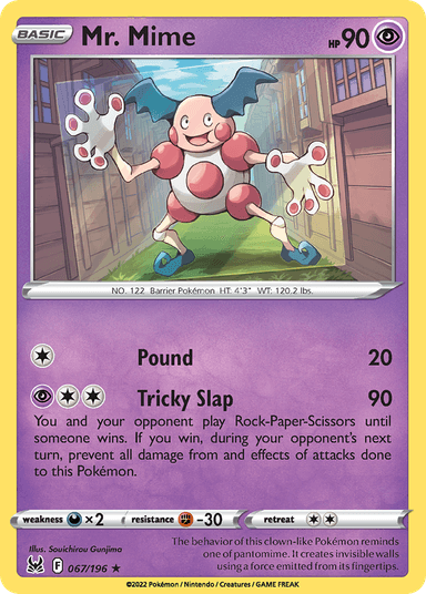 Carta Mr. Mime 67/196 do set Lost Origin — Pokémon TCG | Bynx