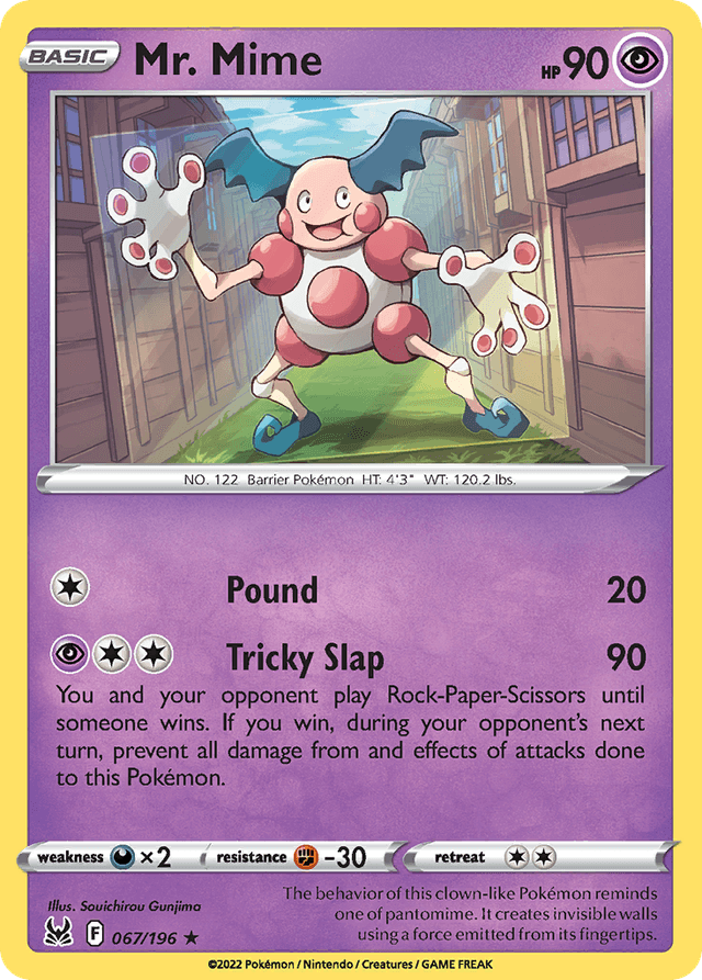 Carta Mr. Mime 67/196 do set Lost Origin — Pokémon TCG | Bynx
