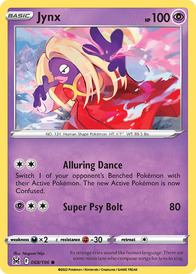Carta Jynx 68/196 do set Lost Origin — Pokémon TCG | Bynx