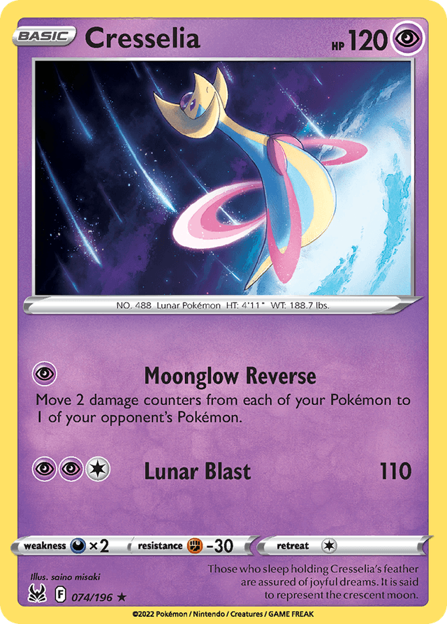 Carta Cresselia 74/196 do set Lost Origin — Pokémon TCG | Bynx