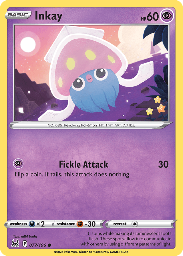 Carta Inkay 77/196 do set Lost Origin — Pokémon TCG | Bynx