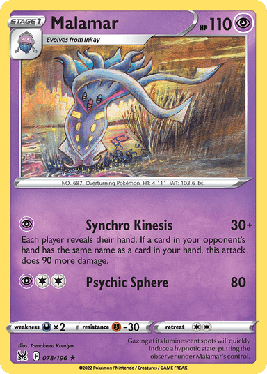 Carta Malamar 78/196 do set Lost Origin — Pokémon TCG | Bynx
