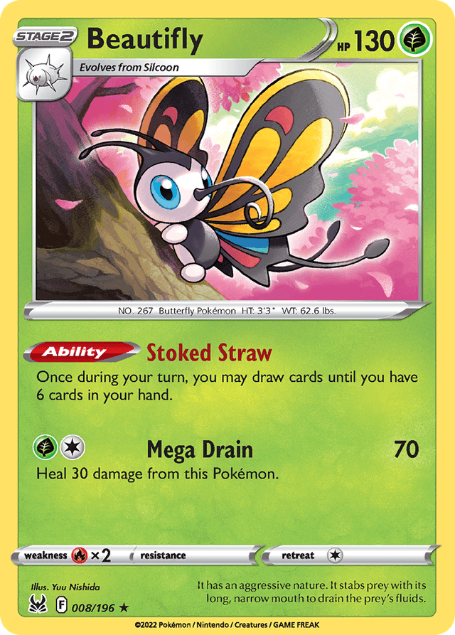 Carta Beautifly 8/196 do set Lost Origin — Pokémon TCG | Bynx
