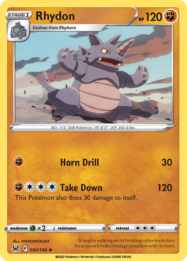Carta Rhydon 90/196 do set Lost Origin — Pokémon TCG | Bynx