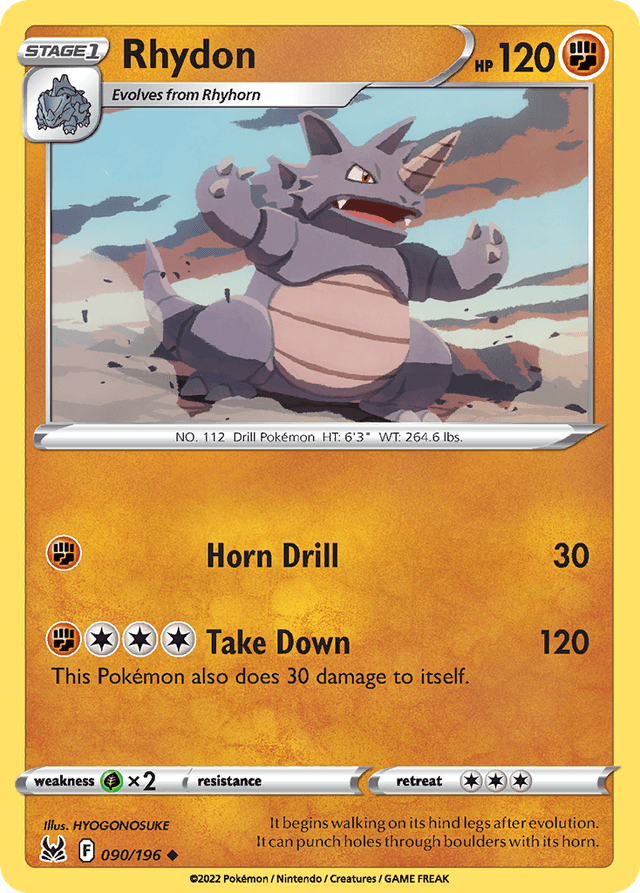 Carta Rhydon 90/196 do set Lost Origin — Pokémon TCG | Bynx