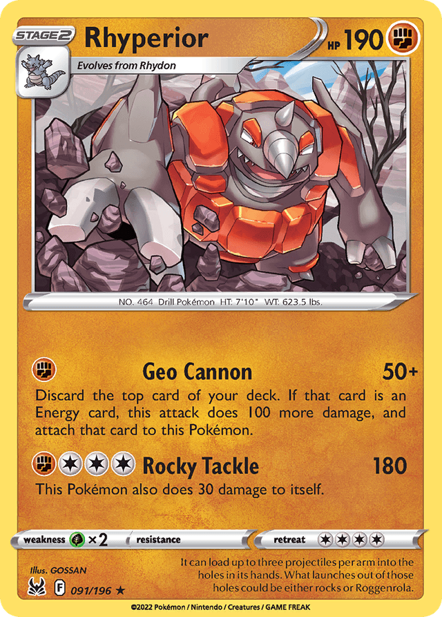 Carta Rhyperior 91/196 do set Lost Origin — Pokémon TCG | Bynx
