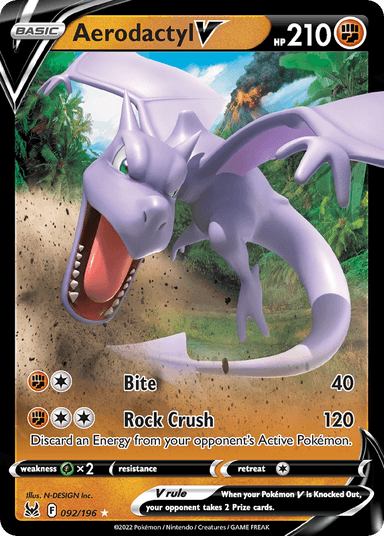 Carta Aerodactyl V 92/196 do set Lost Origin — Pokémon TCG | Bynx