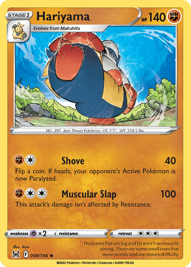 Carta Hariyama 98/196 do set Lost Origin — Pokémon TCG | Bynx