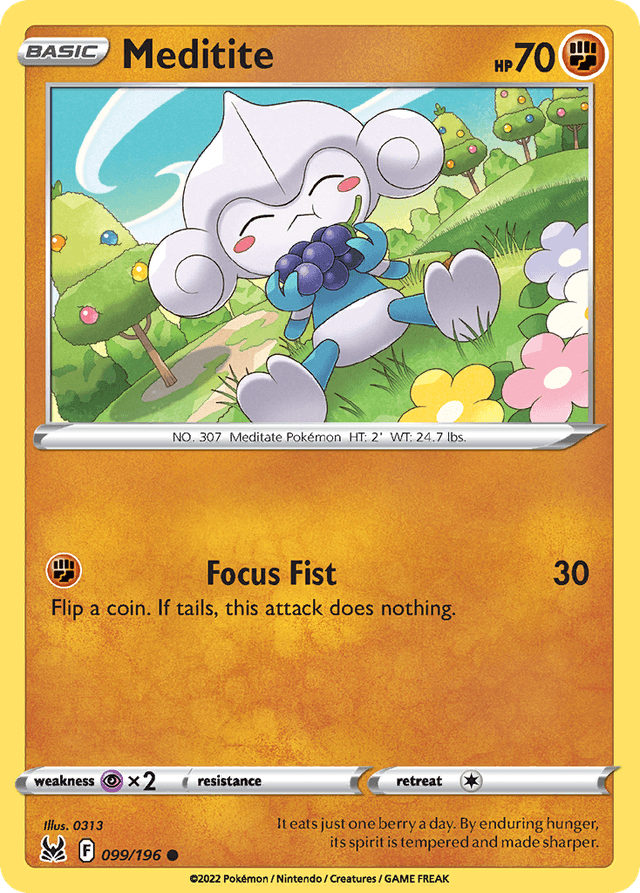 Carta Meditite 99/196 do set Lost Origin — Pokémon TCG | Bynx