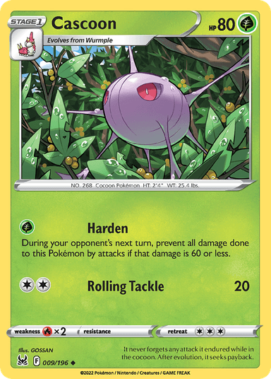 Carta Cascoon 9/196 do set Lost Origin — Pokémon TCG | Bynx