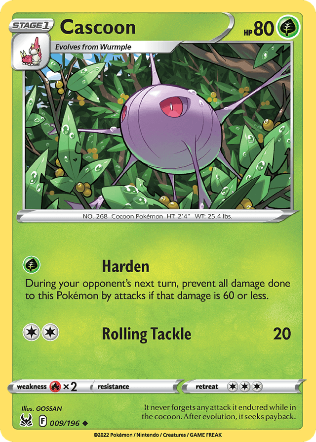 Carta Cascoon 9/196 do set Lost Origin — Pokémon TCG | Bynx