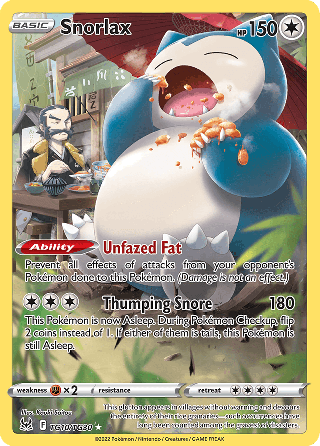 Carta Snorlax TG10/30 do set Lost Origin Trainer Gallery — Pokémon TCG | Bynx