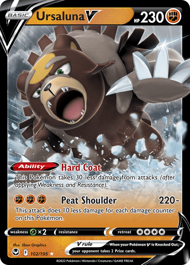 Carta Ursaluna V 102/195 do set Silver Tempest — Pokémon TCG | Bynx