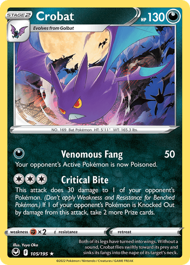 Carta Crobat 105/195 do set Silver Tempest — Pokémon TCG | Bynx