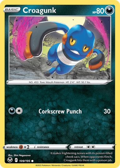 Carta Croagunk 109/195 do set Silver Tempest — Pokémon TCG | Bynx