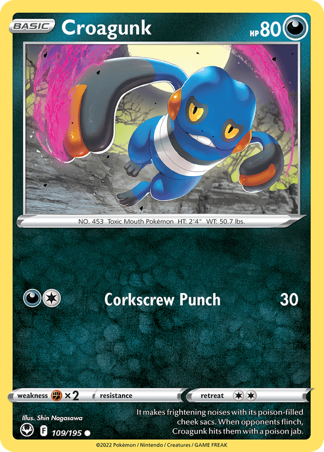 Carta Croagunk 109/195 do set Silver Tempest — Pokémon TCG | Bynx