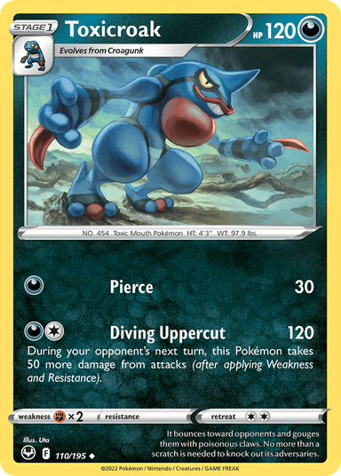 Carta Toxicroak 110/195 do set Silver Tempest — Pokémon TCG | Bynx