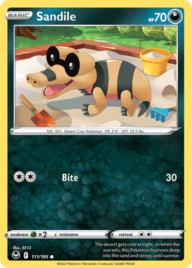 Carta Sandile 111/195 do set Silver Tempest — Pokémon TCG | Bynx
