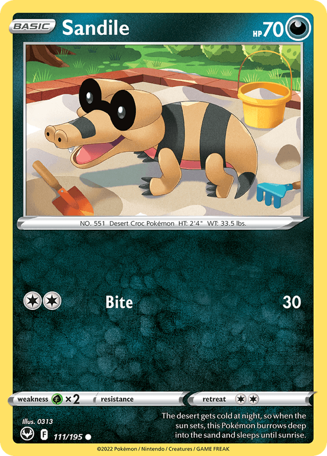 Carta Sandile 111/195 do set Silver Tempest — Pokémon TCG | Bynx