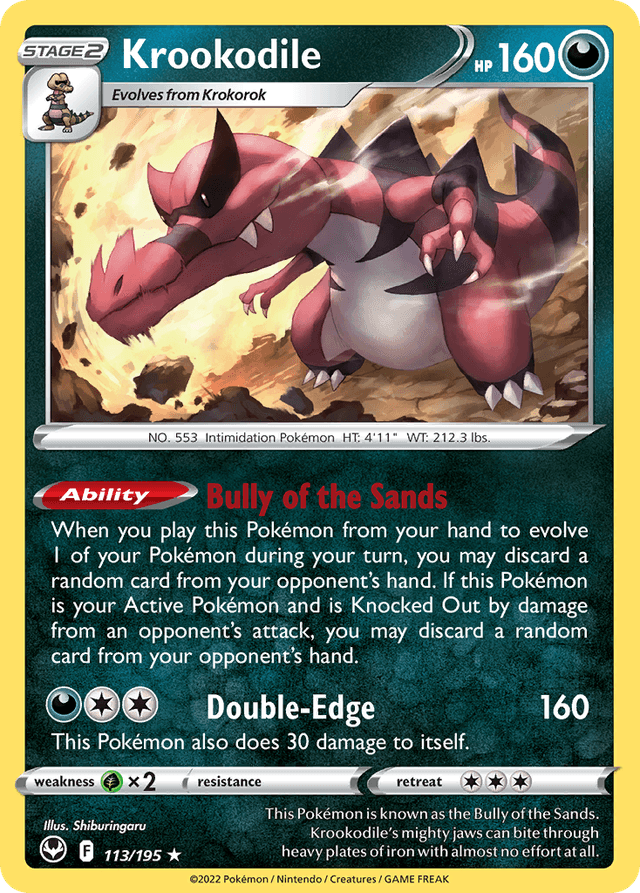 Carta Krookodile 113/195 do set Silver Tempest — Pokémon TCG | Bynx