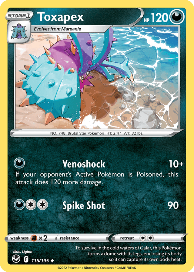 Carta Toxapex 115/195 do set Silver Tempest — Pokémon TCG | Bynx