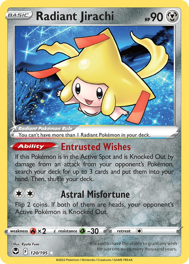 Carta Radiant Jirachi 120/195 do set Silver Tempest — Pokémon TCG | Bynx