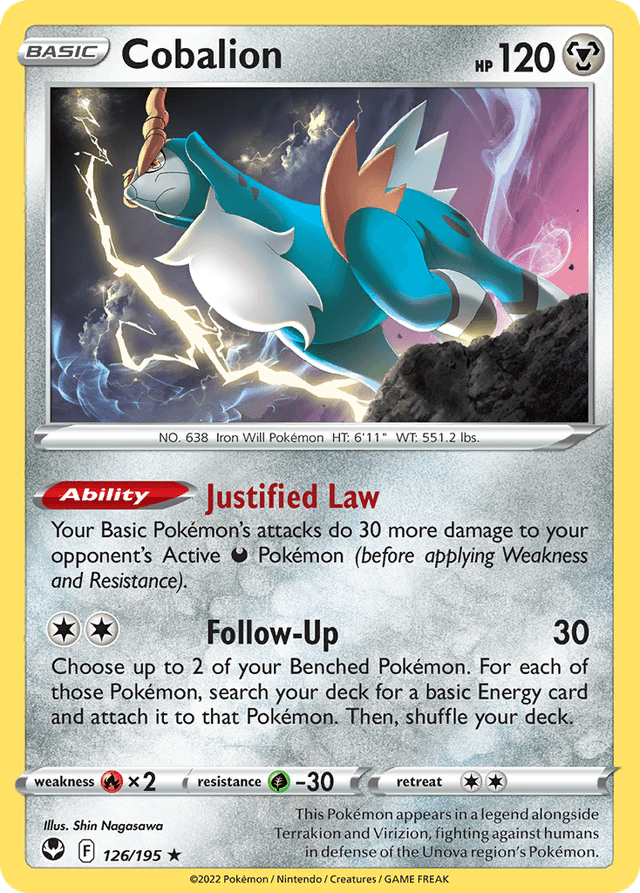 Carta Cobalion 126/195 do set Silver Tempest — Pokémon TCG | Bynx