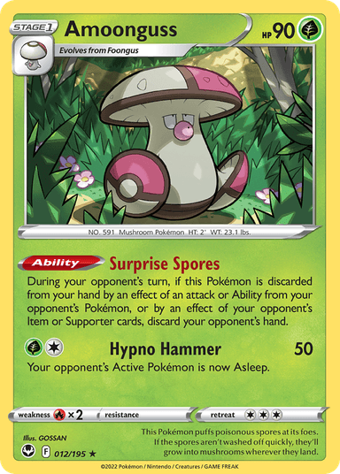 Carta Amoonguss 12/195 do set Silver Tempest — Pokémon TCG | Bynx