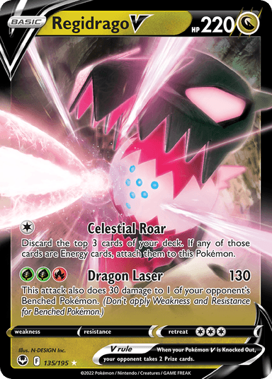 Carta Regidrago V 135/195 do set Silver Tempest — Pokémon TCG | Bynx