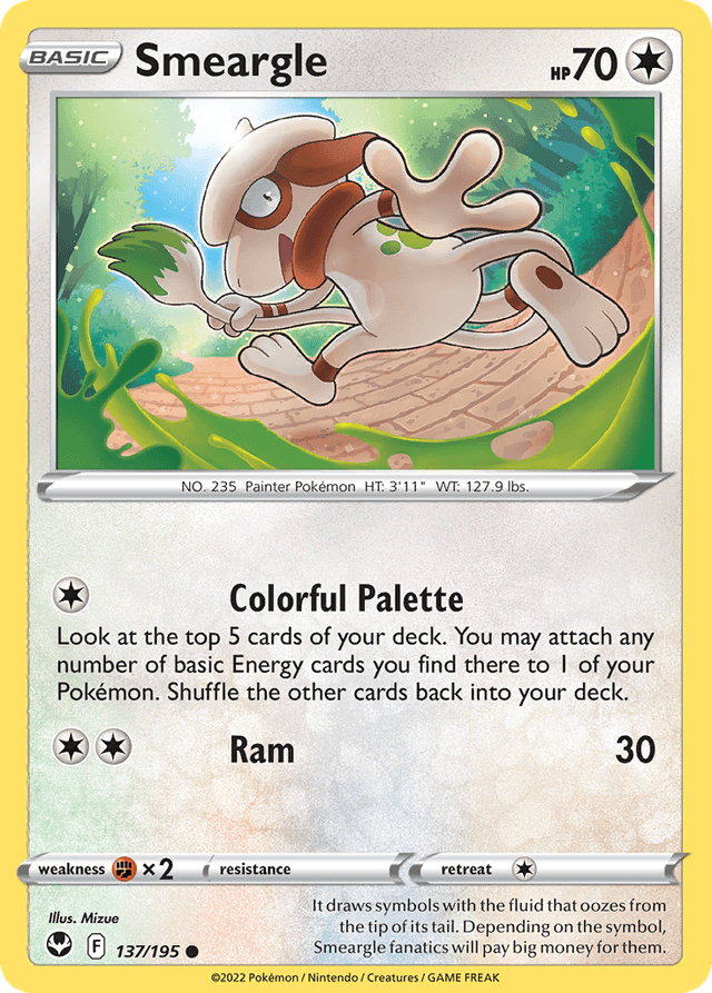 Carta Smeargle 137/195 do set Silver Tempest — Pokémon TCG | Bynx