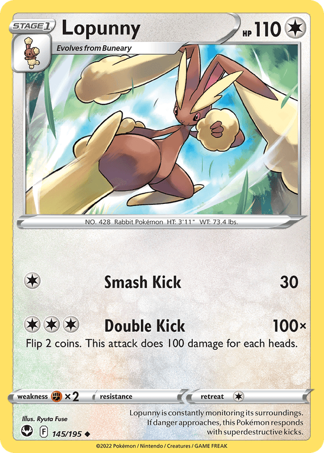 Carta Lopunny 145/195 do set Silver Tempest — Pokémon TCG | Bynx
