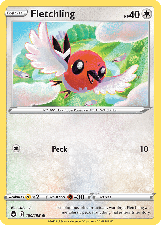 Carta Fletchling 150/195 do set Silver Tempest — Pokémon TCG | Bynx