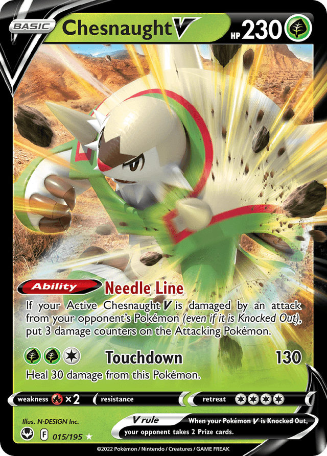 Carta Chesnaught V 15/195 do set Silver Tempest — Pokémon TCG | Bynx