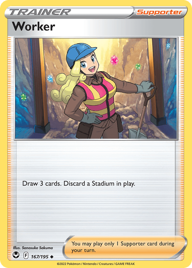 Carta Worker 167/195 do set Silver Tempest — Pokémon TCG | Bynx