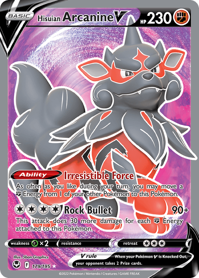 Carta Hisuian Arcanine V 179/195 do set Silver Tempest — Pokémon TCG | Bynx