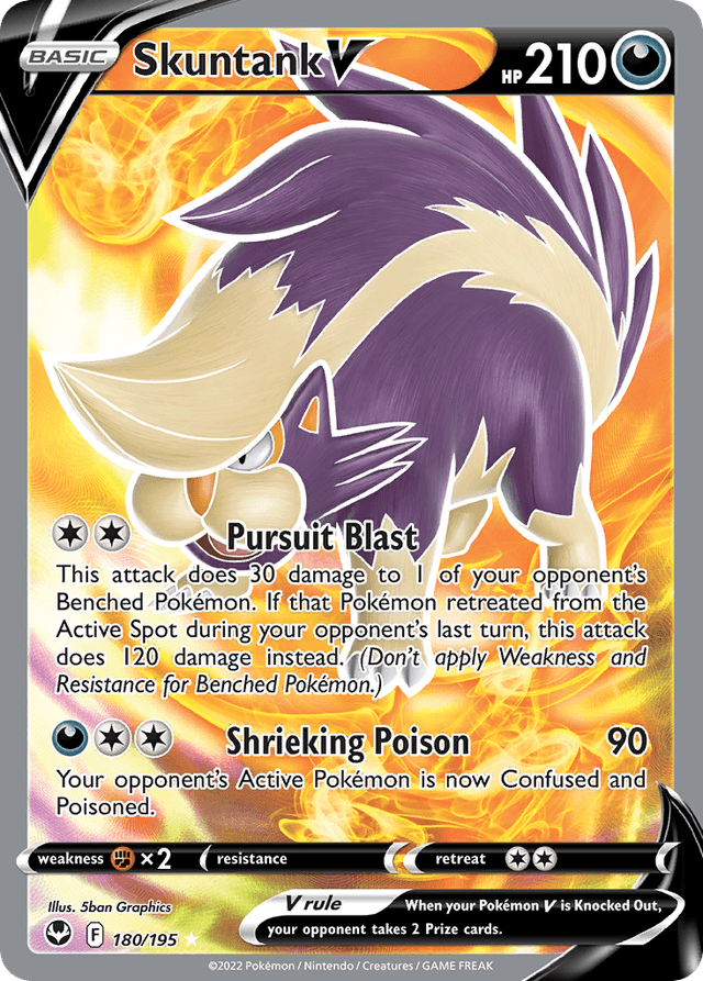 Carta Skuntank V 180/195 do set Silver Tempest — Pokémon TCG | Bynx