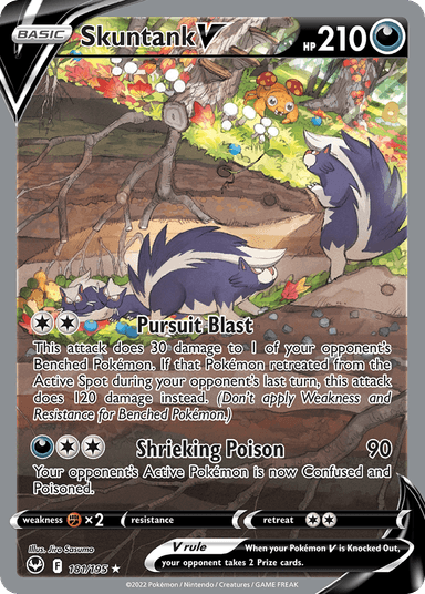 Carta Skuntank V 181/195 do set Silver Tempest — Pokémon TCG | Bynx