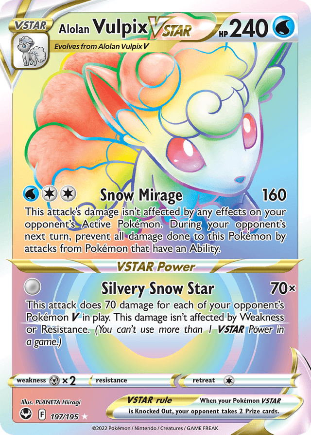 Carta Alolan Vulpix VSTAR 197/195 do set Silver Tempest — Pokémon TCG | Bynx