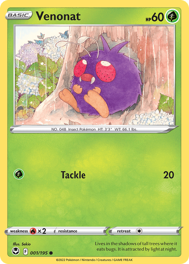 Carta Venonat 1/195 do set Silver Tempest — Pokémon TCG | Bynx