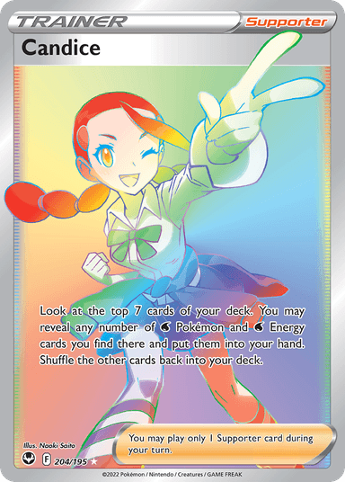 Carta Candice 204/195 do set Silver Tempest — Pokémon TCG | Bynx