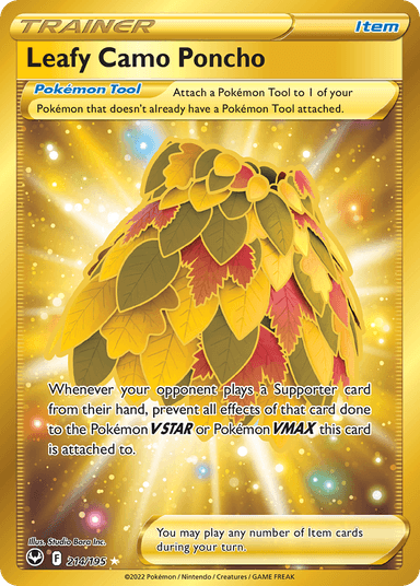Carta Leafy Camo Poncho 214/195 do set Silver Tempest — Pokémon TCG | Bynx
