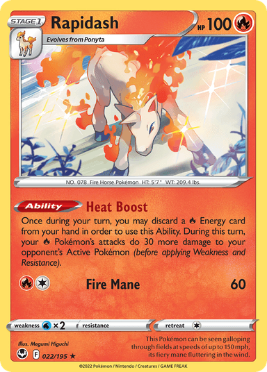 Carta Rapidash 22/195 do set Silver Tempest — Pokémon TCG | Bynx