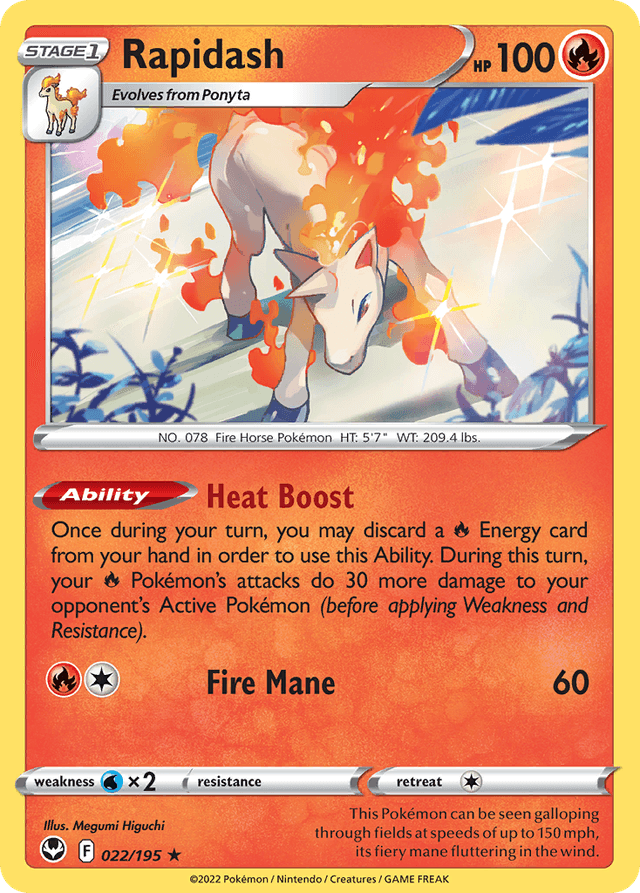 Carta Rapidash 22/195 do set Silver Tempest — Pokémon TCG | Bynx