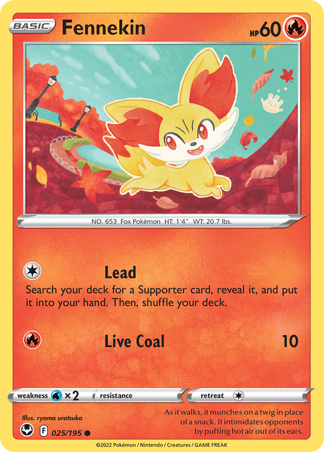 Carta Fennekin 25/195 do set Silver Tempest — Pokémon TCG | Bynx