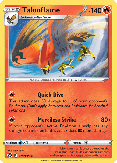 Carta Talonflame 29/195 do set Silver Tempest — Pokémon TCG | Bynx