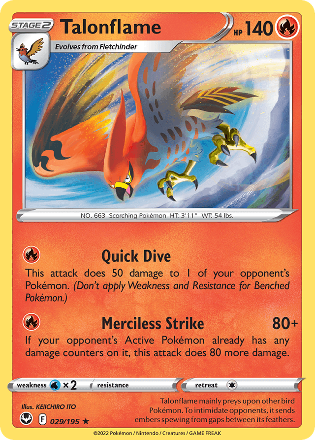 Carta Talonflame 29/195 do set Silver Tempest — Pokémon TCG | Bynx