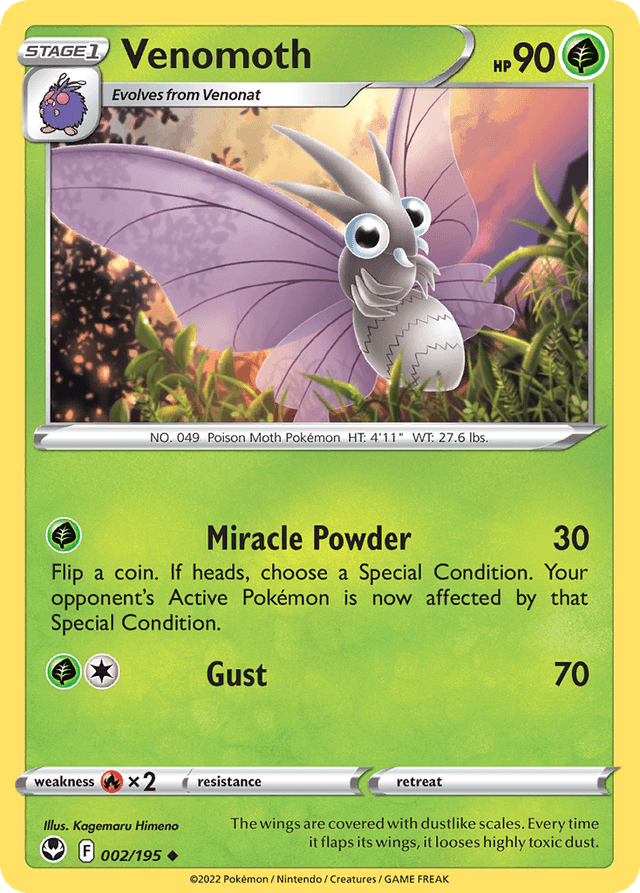 Carta Venomoth 2/195 do set Silver Tempest — Pokémon TCG | Bynx