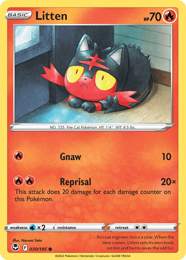 Carta Litten 30/195 do set Silver Tempest — Pokémon TCG | Bynx