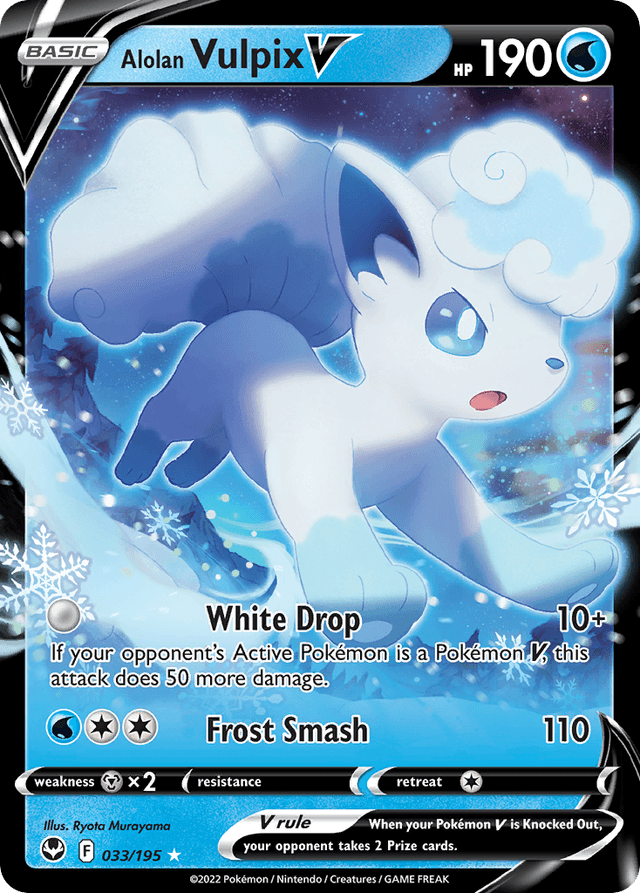 Carta Alolan Vulpix V 33/195 do set Silver Tempest — Pokémon TCG | Bynx